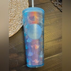 Starbucks Clear Blue Plastic Tumbler - Translucent Aqua